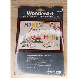 WonderArt 5x7 Counted Crossstitch Home Sweet Home 5509 Rainbow House Flowers